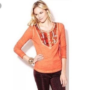 Free People Tiger Eye Long Sleeve Top